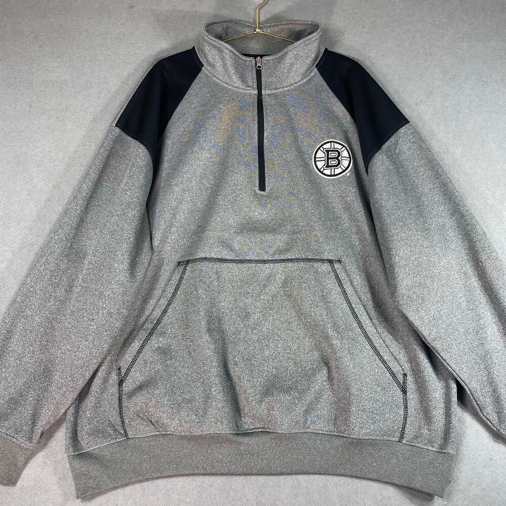 Boston Bruins Fanatics 1/4 Zip Pullover Jacket Men’s 3XL Gray NHL Hockey